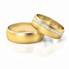 Zlaté snubní prsteny se zirkony vzor 292/G