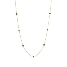 Stříbrný náhrdelník pozlacený Crystal Bead AL880-Oro-Verde