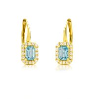 Zlaté náušnice s topazem EAG00110