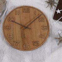 Dřevěné designové hodiny hnědé MPM 3D Wood - E01.3943