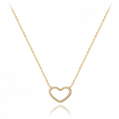 MINET Zlatý náhrdelník srdce JMG0133WGN48