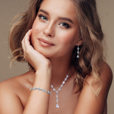 MINET Luxusní stříbrný náhrdelník se zirkony JMAS0213SN45