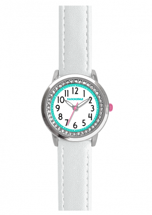 Bílé třpytivé dívčí hodinky se kamínky CLOCKODILE SPARKLE CWG5090
