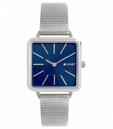 Stříbrno-modré dámské hodinky MINET OXFORD SILVER BLUE MESH MWL5124