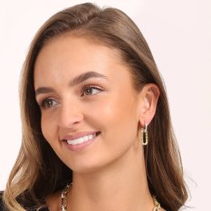 Pozlacené stříbrné náušnice se zirkony SVLE0936S75BK00