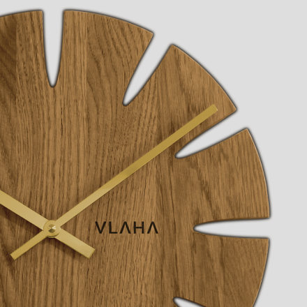 Dubové hodiny VLAHA se stříbrnými ručkami VCT1014