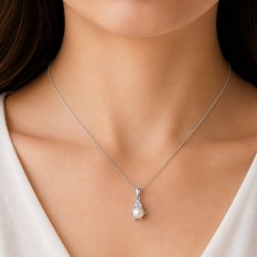 MINET Elegantní stříbrný náhrdelník s perlou a zirkonem JMAS0318WN45