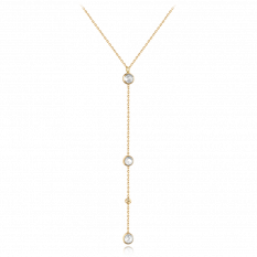 MINET Zlatý náhrdelník s bílými zirkony JMG0122WGN42