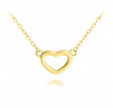 Pozlacený stříbrný náhrdelník MINET LOVE se srdíčkem JMAS0111GN45