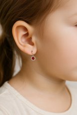 Dětské náušničky z bílého zlata HELN-095REW