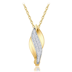 MINET Elegantní zlatý náhrdelník s bílými zirkony JMG0296WGN45