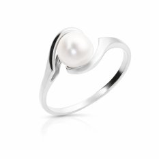 Prsten z bílého zlata s perlou KO-226810285BP58