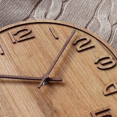 Dřevěné designové hodiny hnědé MPM 3D Wood - E01.3943
