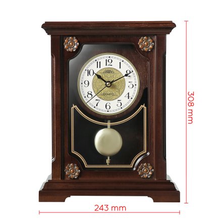Stolní dřevěné hodiny PRIM Retro Lotus s kyvadlem E08P.4314.54