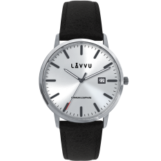 LAVVU Stříbrné pánské hodinky se safírovým sklem Copenhagen Titanium Silver LWM0260