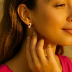 Moderní zlaté náušnice KLON-342