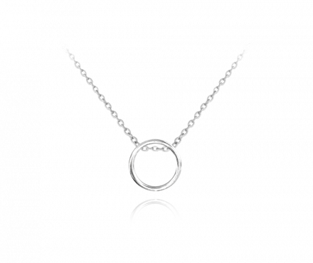 MINET Minimalistický stříbrný náhrdelník KROUŽEK JMAS0089SN45