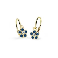 Dětské náušničky žluté zlato kytičky HELN-090Z5