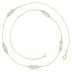 MINET Elegantní zlatý náhrdelník se světle modrými zirkony JMG0156AGN48