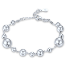 MINET Elegantní stříbrný náramek s kuličkami JMAS0313SB16