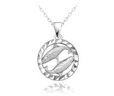 Stříbrný přívěsek s řetízkem MINET Zodiac znamení RYBY JMAS9403SN45