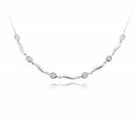 MINET Elegantní stříbrný náhrdelník s bílými zirkony JMAS0137SN45