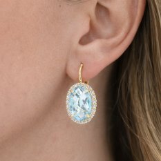 Zlaté náušnice s topazem EAG00113