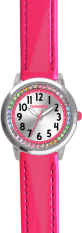 CLOCKODILE Tmavě růžové dívčí dětské hodinky s kamínky CWG5233