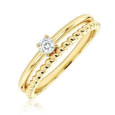 MINET Elegantní zlatý prsten s bílým zirkonem JMG0371WGR55
