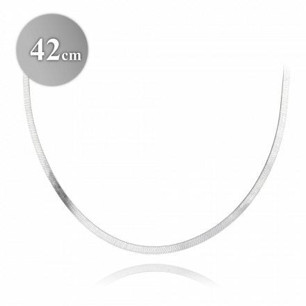 MINET Stříbrný plochý řetízek VALENCIA 42 cm JMAN0442SN42