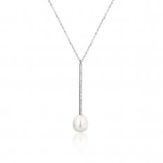 Stříbrný náhrdelník s perlou SVLN0343XD2P145