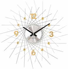 Stříbrné hodiny se zlatými detaily LAVVU CRYSTAL Lines LCT1054