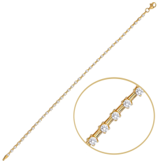 MINET Elegantní zlatý náramek se zirkony JMG0288WGB16