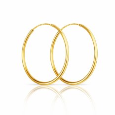 MINET Pozlacené stříbrné náušnice KRUHY 5 cm JMAN0136GE50