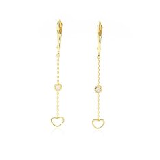 Visací zlaté náušnice SRDÍČKA EA001842