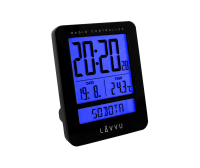 Digitální budík řízený rádiovým signálem LAVVU Duo Black LAR0021