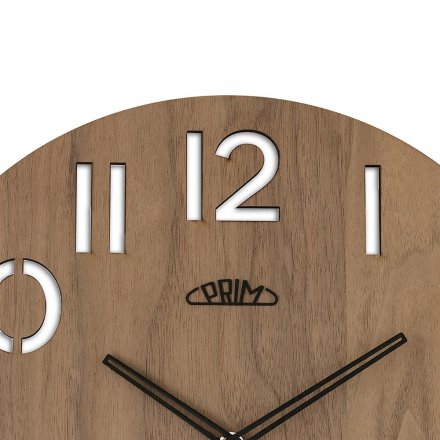 Dřevěné designové hodiny tmavě hnědé PRIM Authentic Veneer - C E07P.4242.54