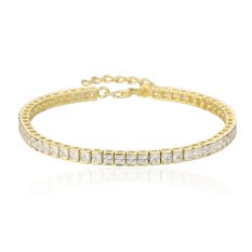 Pozlacený stříbrný náramek zdobený zirkony SVLB0567XJ6GO18