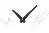 Černé oblé hliníkové ručičky na hodiny 79 mm | 55 mm APH0110B