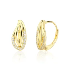 Pozlacené stříbrné náušnice se zirkony SVLE3397XJ6GO00