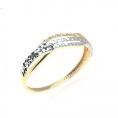 Dámský prsten ze žlutého a bílého zlata KLOP-108