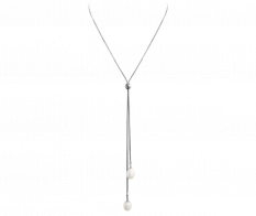 Luxusní stříbrný náhrdelník MINET s bílými perličkami JMAS7019WN70