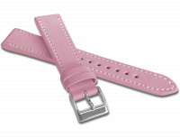 MINET Růžový prošitý řemínek SLIM z luxusní kůže Top Grain - 16 mm MSTUP16