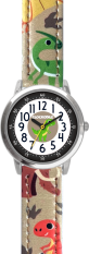 CLOCKODILE Svítící béžové chlapecké dětské hodinky DINOSAUŘI CWB0101