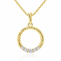 Zlatý přívěsek kruh s čirými kameny AUH0142-G-WH-0175