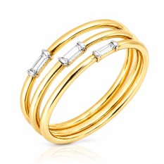 MINET Elegantní zlatý prsten s bílým zirkonem JMG0417WGR64
