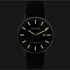 LAVVU Černé pánské hodinky se safírovým sklem Copenhagen Titanium Black LWM0263
