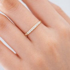MINET Elegantní zlatý prsten s bílými zirkony JMG0027XGR56