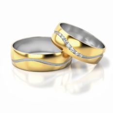 Zlaté snubní prsteny se zirkony vzor 307/G