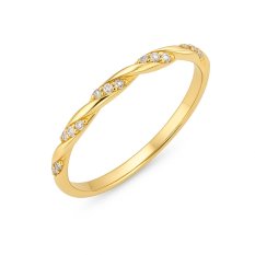Zlatý prsten s bílými zirkony RA004981